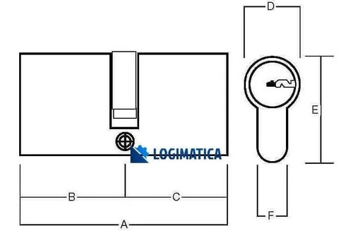 Imagen 7 de 8 de Cilindro Para Cerradura Puerta Blindada 60(30-30)mm Aluminio