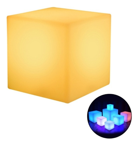 Taburete Bar Ktv Cubo Luminoso 15x15x15cm