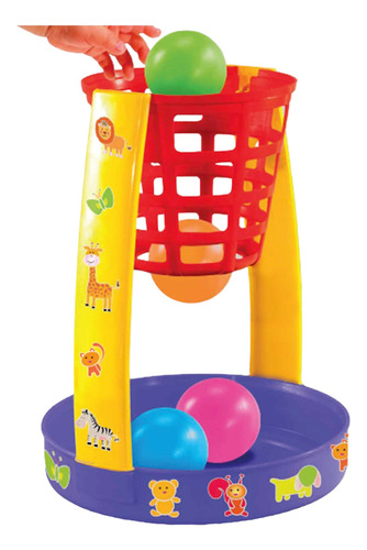 Aro Bebe Basquet Infantil Con 4 Pelotas Jng