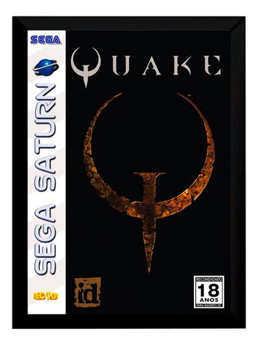 Quadro Decorativo Gamer Capa A4 25x33 Quake Sega Saturn