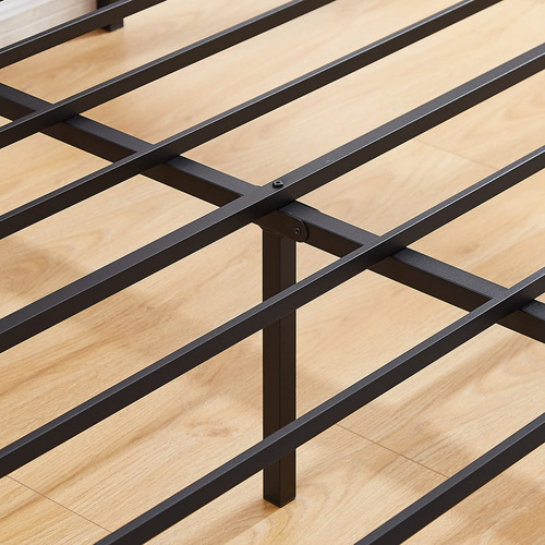 Base De Cama Matrimonial Con Cabecera De Madera Y Soporte Gr