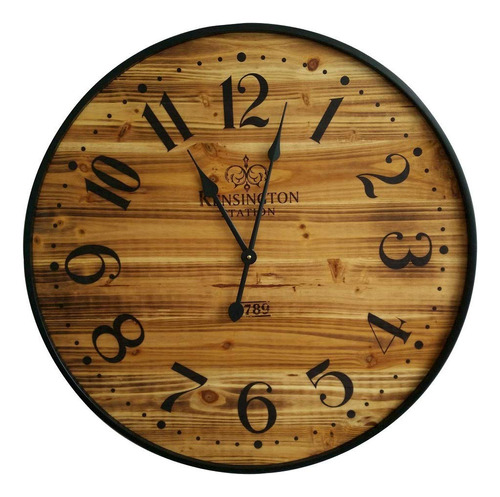 Reloj Madera Rustica Borde Negro Numero 26  Diametro