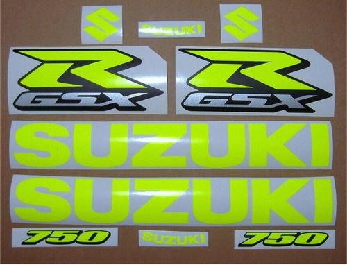 Kit De Calcomanias Neon Amarillo Para Moto Suzuki Gsx-r 750