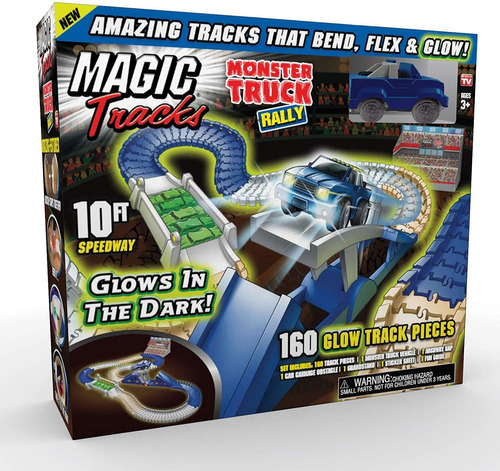 Magic Tracks Monster Truck Rally Glow In The Dark Racet...
