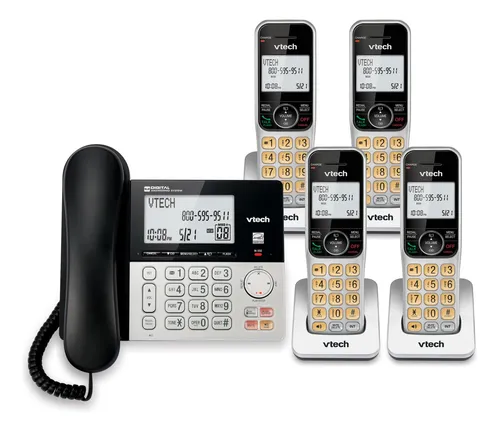Teléfono Con Cable/inalámbrico Vtech Vg208-4 Dect 6.0 4 Auri