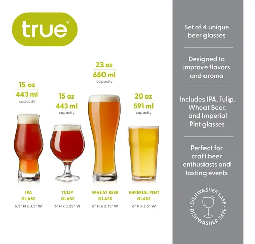 Kit De Cata De Cerveza Artesanal True - 4 Vasos Apto