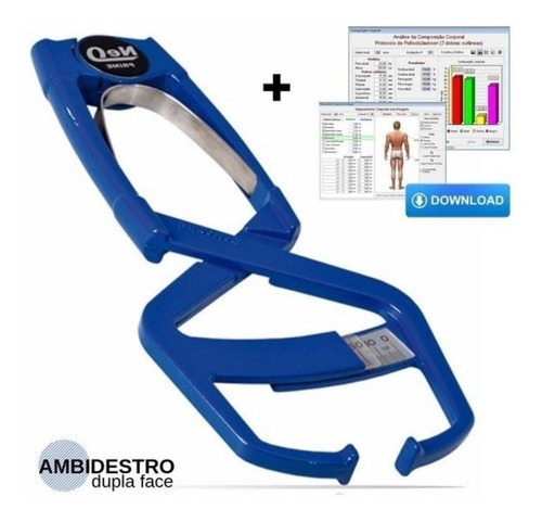 Imagem 2 de 3 de Adipômetro Clínico Prime Med Neo Azul Physical Test 2.98