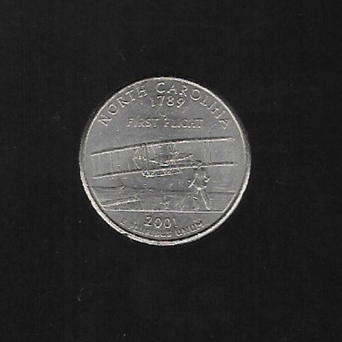 Ltc732. Moneda De 25 Centavos, Carolina Del Norte, 2001 P