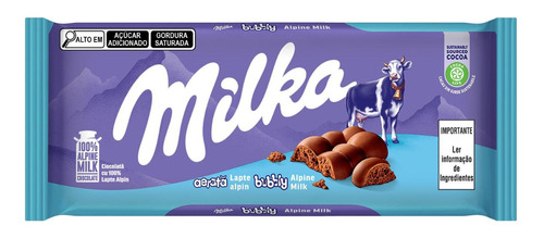 Chocolate Bubbly Alpine 95g - Chocolate Ao Leite - Milka