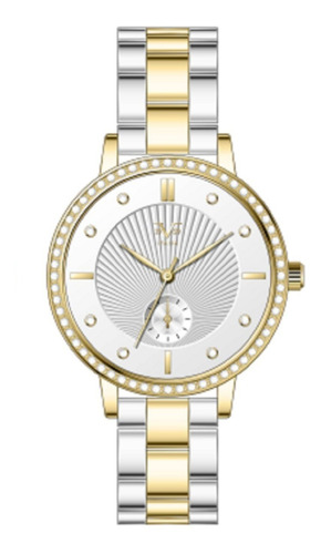 Reloj De Mujer V1969 Italia 1121-25  Bicolor Dorado 