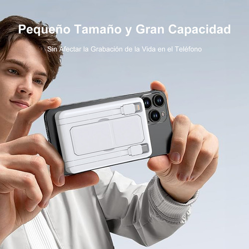 Power Bank Inalámbrico Magnético 10000mah Yina W011 Cargador 5.0a 22.5w Carga Super Rápida,bateria Portatil Pila De Usb-c Con 4 Salida Con Soporte ,banco De Energía,cables Tipo-c Y Apple Incluidos