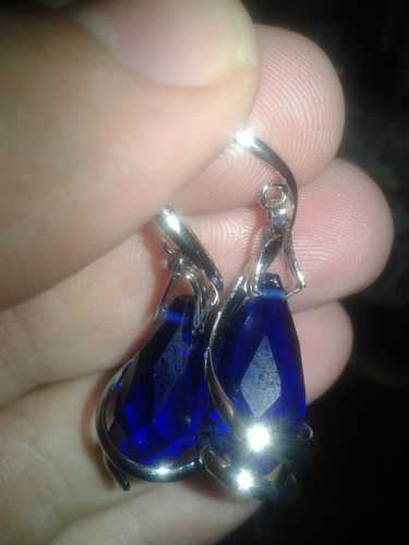 Sterling Silver Topaz Azul Dangle Hook Earrings