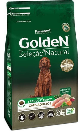 Ração Golden Seleção Natural Cães Adultos 3kg