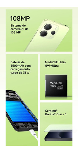 Xiaomi Redmi Note 13/14 Dual Sim 256gb 8gb Global + Nf Preto
