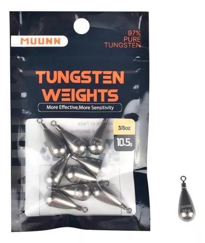 MUUNN 10 Pack Tungsten Free Rig Tear Drop Shot Weights,Free Rig