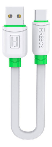 Cabo Usb Tipo C Curto Pequeno 20 Cm Turbo 3.1a Reforçado Cor Branco