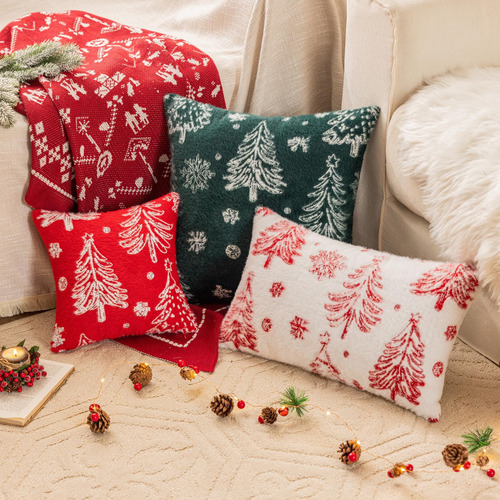 Cubiertas De Almohada De Árbol De Árbol De Navidad Verde Sin