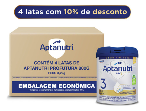 Pack Aptanutri 3 Profutura Com 4 Unidades De 800g Sem Sabor