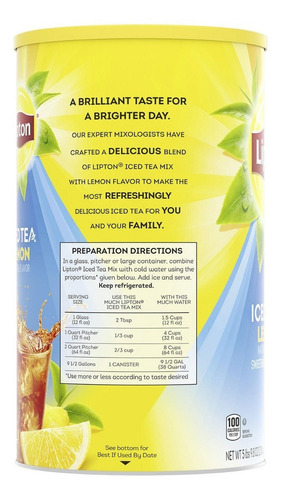Te Lipton Lemon En Polvo 2 Botes 2.54kg C/u Americano