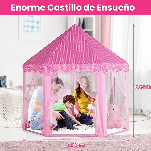 Tienda De Juegos Infantil De Interior Y Exterior – Casa De Campaña Grande De 120x105x137 Cm Con Estructura Metálica, Fácil Montaje, Regalo Para Niños Y Niñas