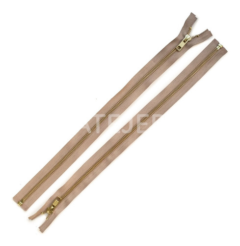Imagen 2 de 4 de Cierres Metal Bronce Ykk Desmontable Cad 5 Automático 80cm