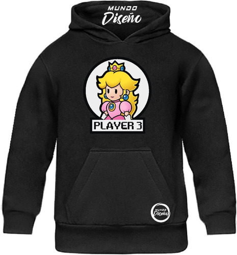 Poleron De Niña Con Capucha Princesa Peach Player 3