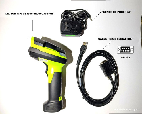 Lector Zebra Ds3608 (sr) Imager 2d Qr Vibracion Rs232 Serial