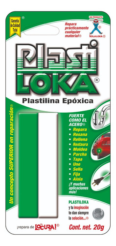 Plasti Loka Verde 20gr Plastilina Epoxica (1 Pieza)