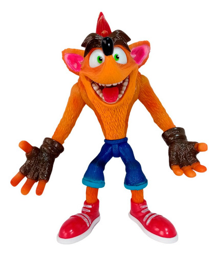 Figura Crash Bandicoot Articulada Con Luz Y Accesorios 30 Cm