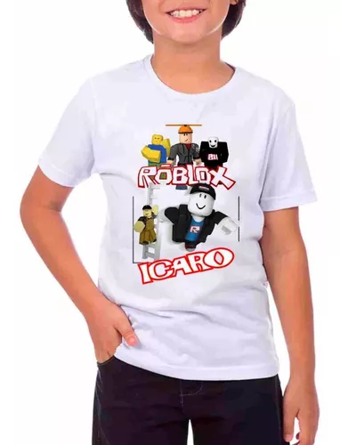 Camiseta Infantil Roblox Com Nome E Idade - Qualquer Cor!