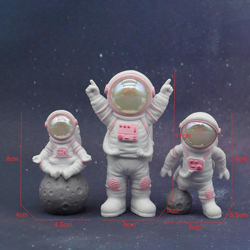 3 Piezas De Estatuas De, Adornos De, Rosado Rosado