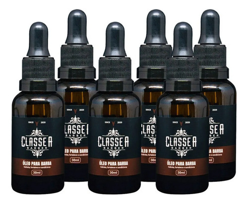 Óleo Classe A® Barba E Bigode Óleo Barba Atacado 6un + Frete Suave