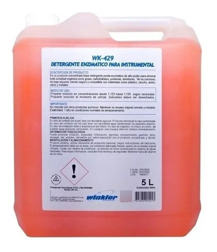 Detergente Enzimático Para Instrumental Wk-429  (5 Litros)