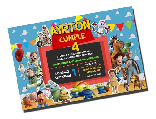 INVITACION DE CUMPLEAÑOS TOY STORY