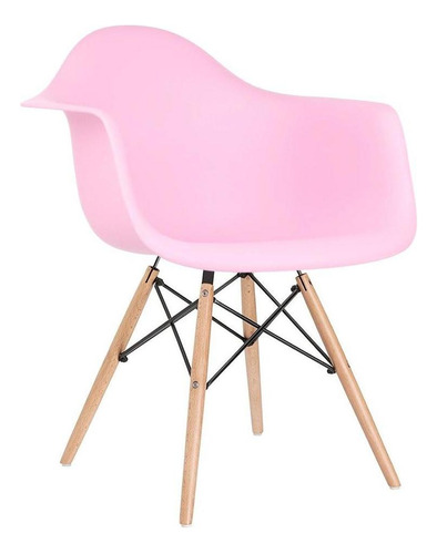 3 Cadeiras  Eames Wood Daw Com Braços Jantar Cores Estrutura Da Cadeira Rosa