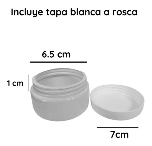 Imagen 3 de 10 de Potes Plasticos 120 Cc Redondo Blanco Pvc X 230 Un.