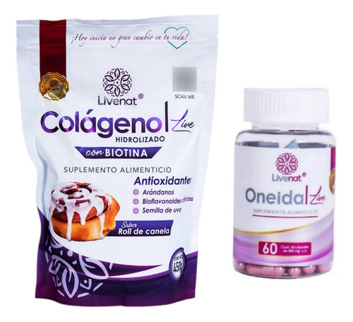 Kit Oneida + Polvo Colágeno Biotina Isoflavonas Uñas Cabello