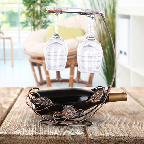 Estante Creativo Para Vino Con Soporte Para Copas, Soporte