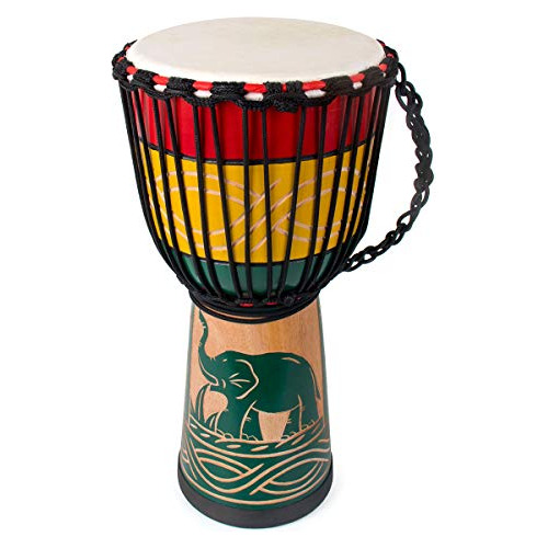 Djembe Africano, Estándar, 10 , Tambor De Congo Tallad...