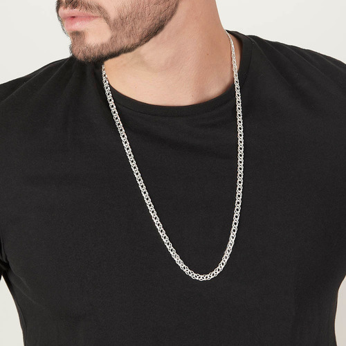 Cadena Hombre Rombo 5mm-70cm Plataley.925 Duodeluxejoyas®