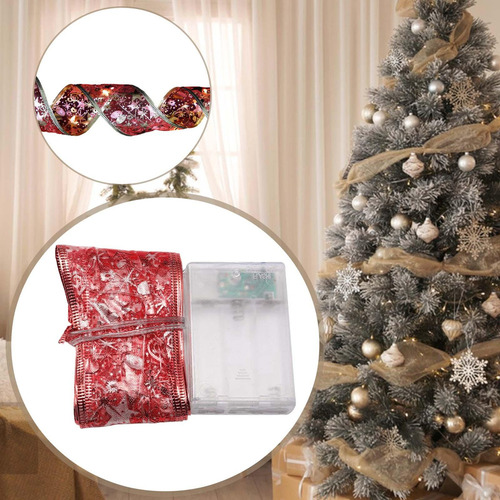 3 Luces De Cinta Navideñas, Luces Para 2m 20 Rojo Claro