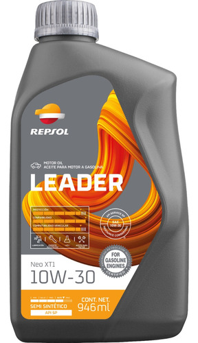 Aceite Semi-sintetico Repsol Leader Neo Xt1 10w30 Sp, 946ml