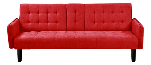 Sofa Cama 2 Plazas Sillon Juego De Living En Tela Color Rojo