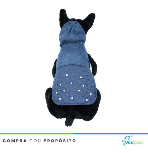 Imagen 3 de 5 de Abrigo Mod Puntos Azul Marino (xs)