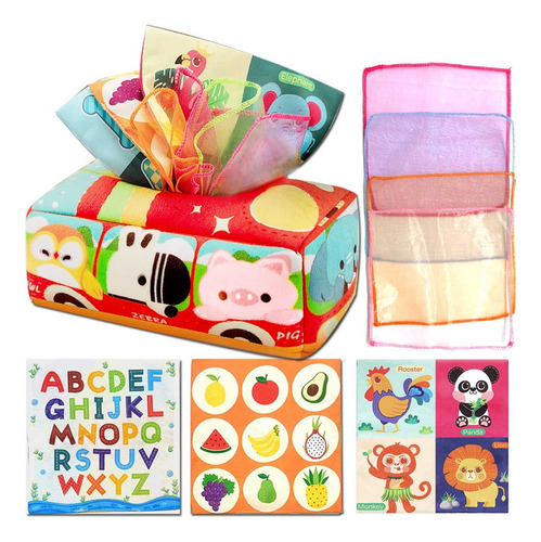 Brinquedo De Pelúcia Baby Montessori Cloth Tissue Box Bus