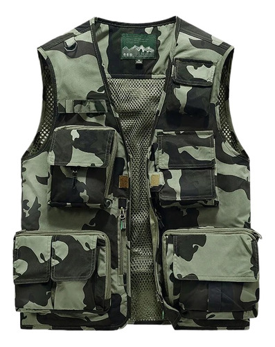 Chaleco De Malla De Camuflaje Para Hombre, Abrigos Casuales