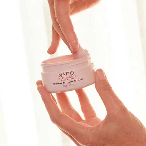 Natio Rosewater - Mascara De Gel Hidratante Para Dormir, 3.5