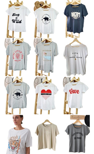 Pack 10 Remeras Algodon Surtidas Estampadas Mujer