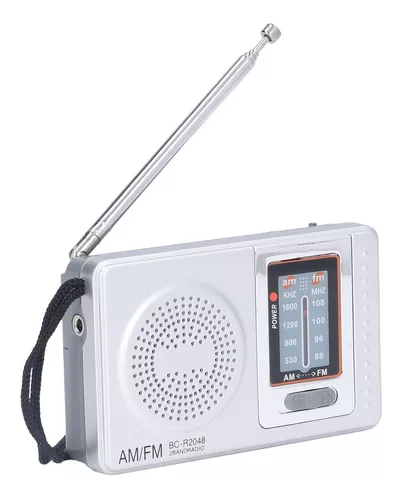 Radio Portátil AM/FM con Batería Recargable de 1200MA, Enchufe de  Alimentación. Marca: Oakcha