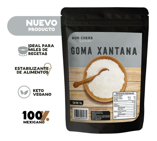Imagen 2 de 4 de Goma Xantana 1kg - Burchers Gourmet